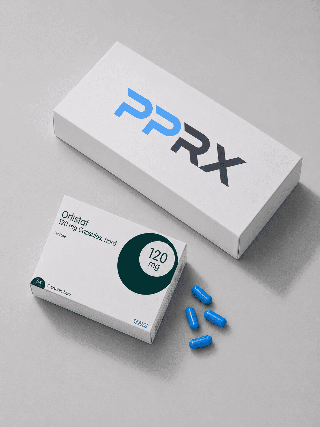 Orlistat (orlistat) tablets with PPRX pharmacy packaging
