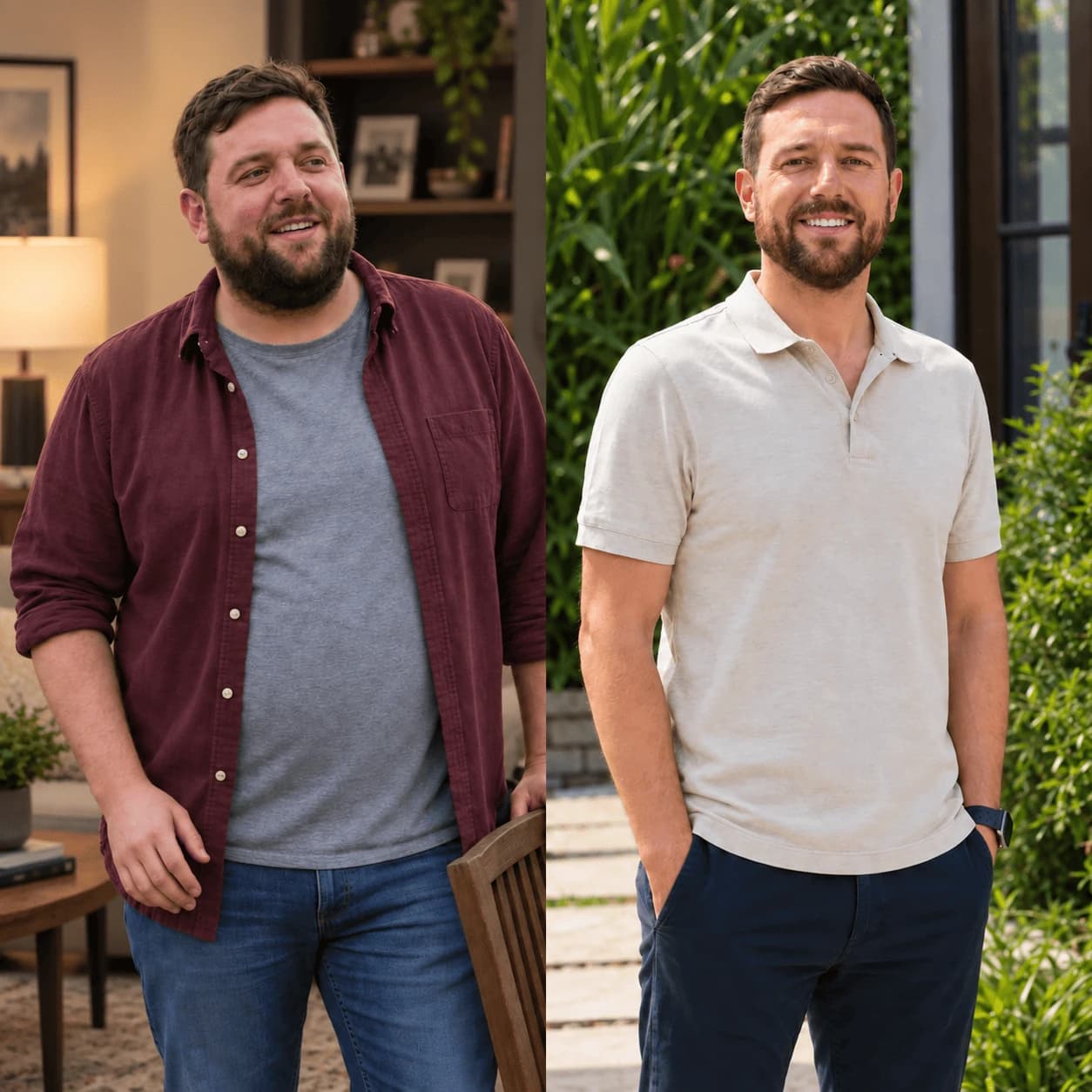Adam, PPRX patient — before and after losing 41.3 kg in 13 months