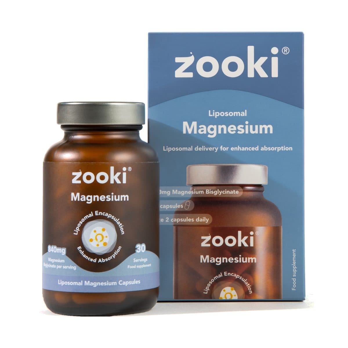 Zooki Liposomal Magnesium Bisglycinate 840mg Capsules