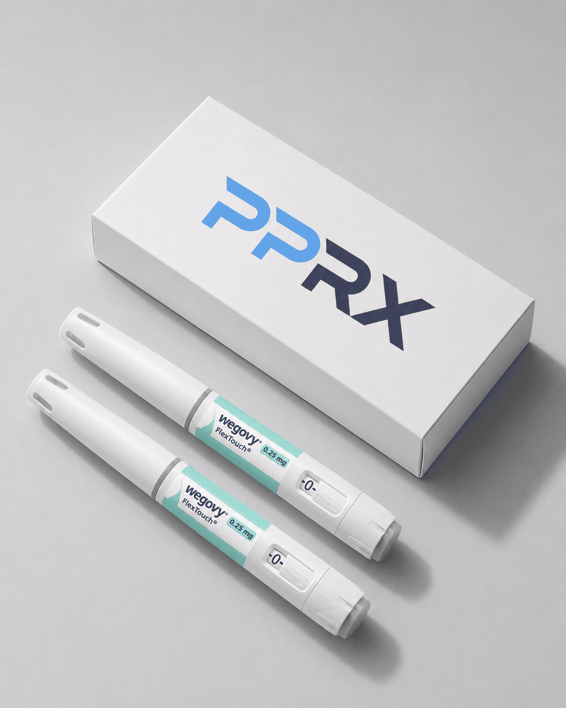 Wegovy (semaglutide) pens with PPRX pharmacy packaging